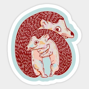 Hedgehogs hugging Sticker